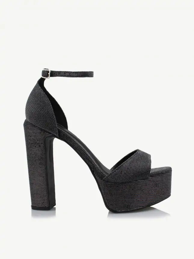 SANDALIA DAPHNE GLITER PRETO - Código 192