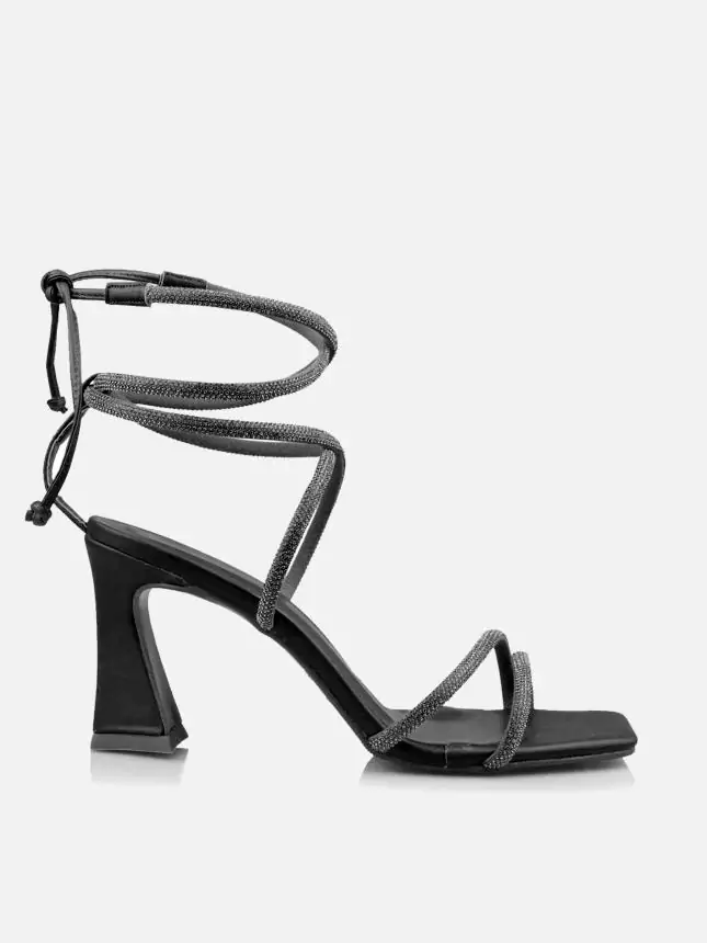 SANDÁLIA NICOLLI INTENSE PRETO COM STRASS - Código 251