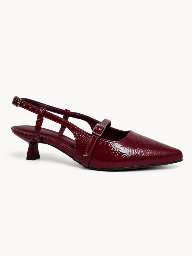 SLINGBACK PANDORA GLOSSY MARSALA - Código 555