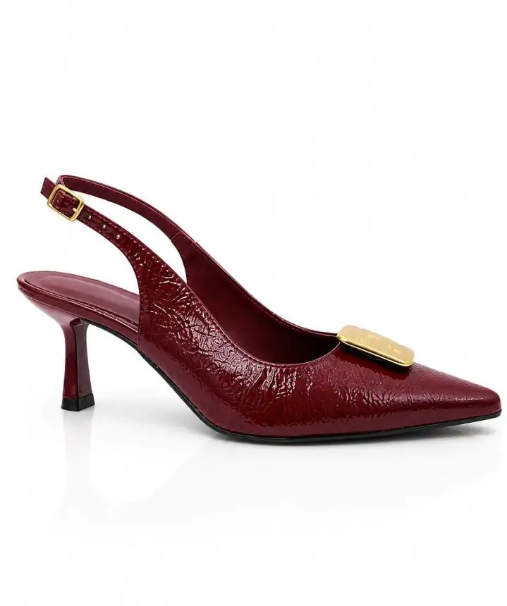 CHANEL LETICIA GLOSSY MARSALA ENFEITE  DOURADA - Código 565