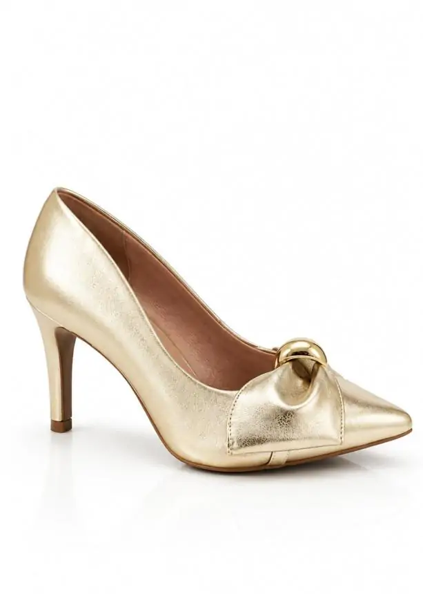 SCARPIN BLOSSOM METALIC OURO LIGHT - Código 569