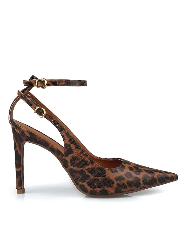 SLINGBACK FIORELLA ONÇA CAPUCCINO - Código 652