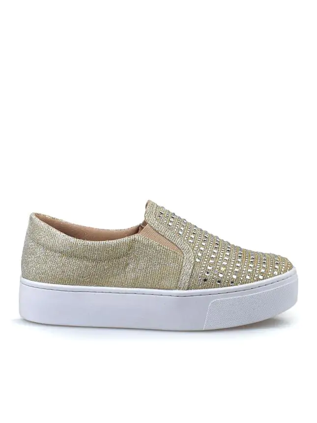 TÊNIS SLIP ON UP GLITER DOURADO - Código 666