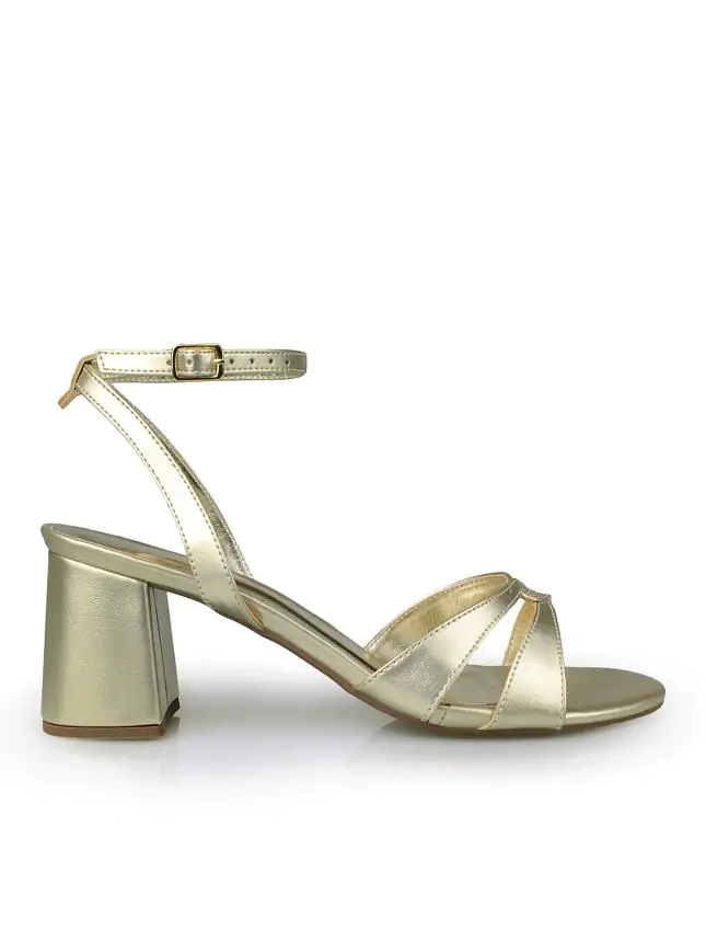 SANDÁLIA LAIS METALIC OURO LIGHT - Código 688