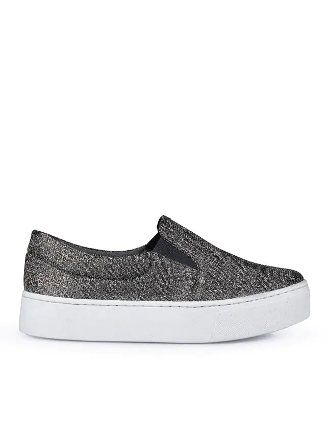 TÊNIS SLIP ON UP GLITER PRATA - Código 701
