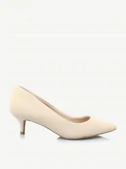 SCARPIN ASTURIAS SALTO BAIXO NOBUCK CREME - Código 17
