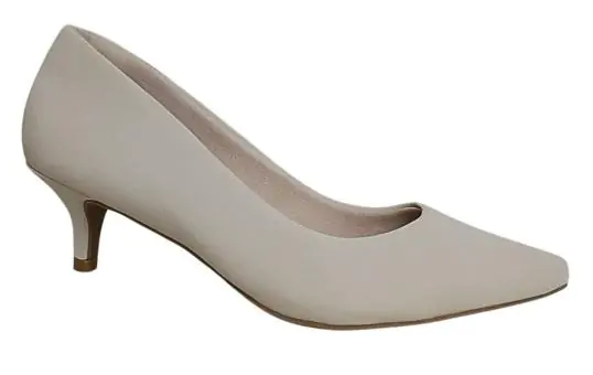 SCARPIN ASTURIAS SALTO BAIXO NOBUCK CREME - Código 17