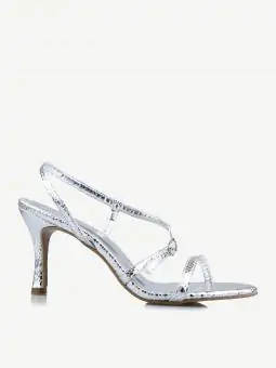 SANDALIA BETHANY COBRA CRISTAL PRATA - Código 254