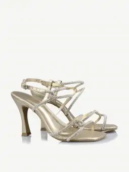 SANDALIA TRIP LAGARTO CHAMPAGNE/ STRASS CRISTAL