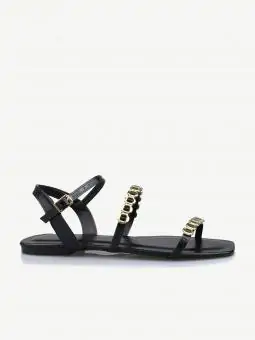 SANDAL ZURI METAL  PRETA - Código 61